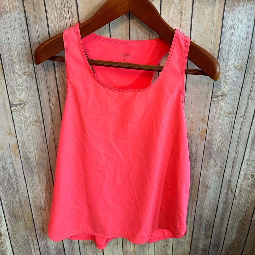 Calvin Klein Performance Women’s Medium Fluorescent Pink Workout Top, Quick Dry